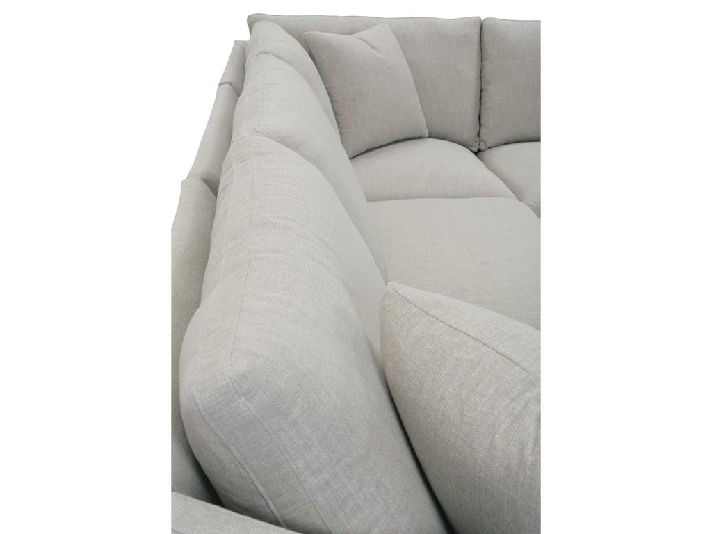 Serena 2-Piece 4-Seat Slipcovered Sectional Sofa in Gray Fabric