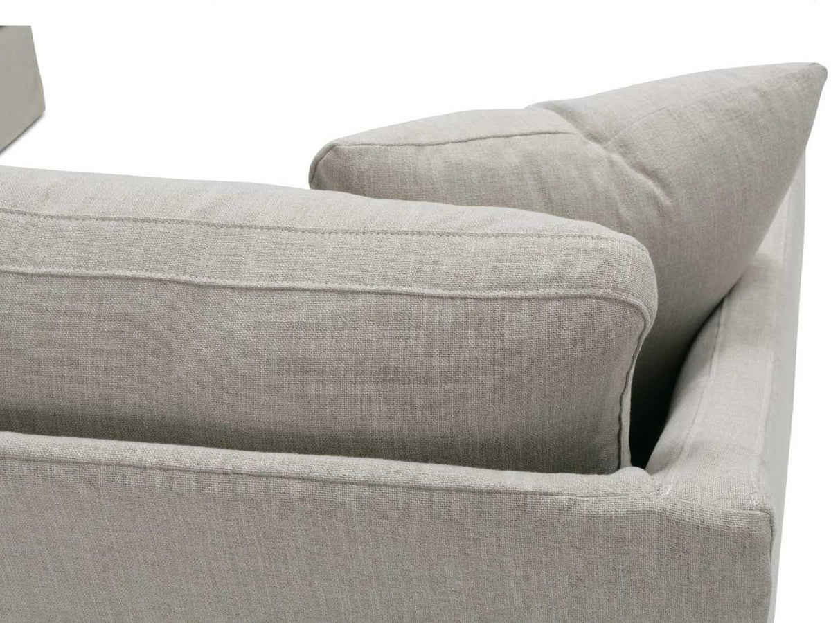 Serena 2-Piece 4-Seat Slipcovered Sectional Sofa in Gray Fabric
