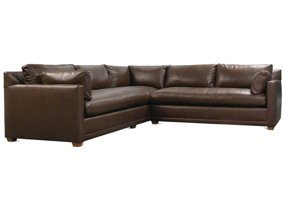 Sylvie 2-Piece Genuine Leather Sectional Sofa in Brown