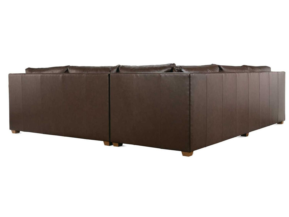 Sylvie 2-Piece Genuine Leather Sectional Sofa in Brown