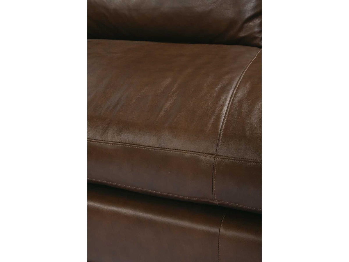Sylvie 2-Piece Genuine Leather Sectional Sofa in Brown