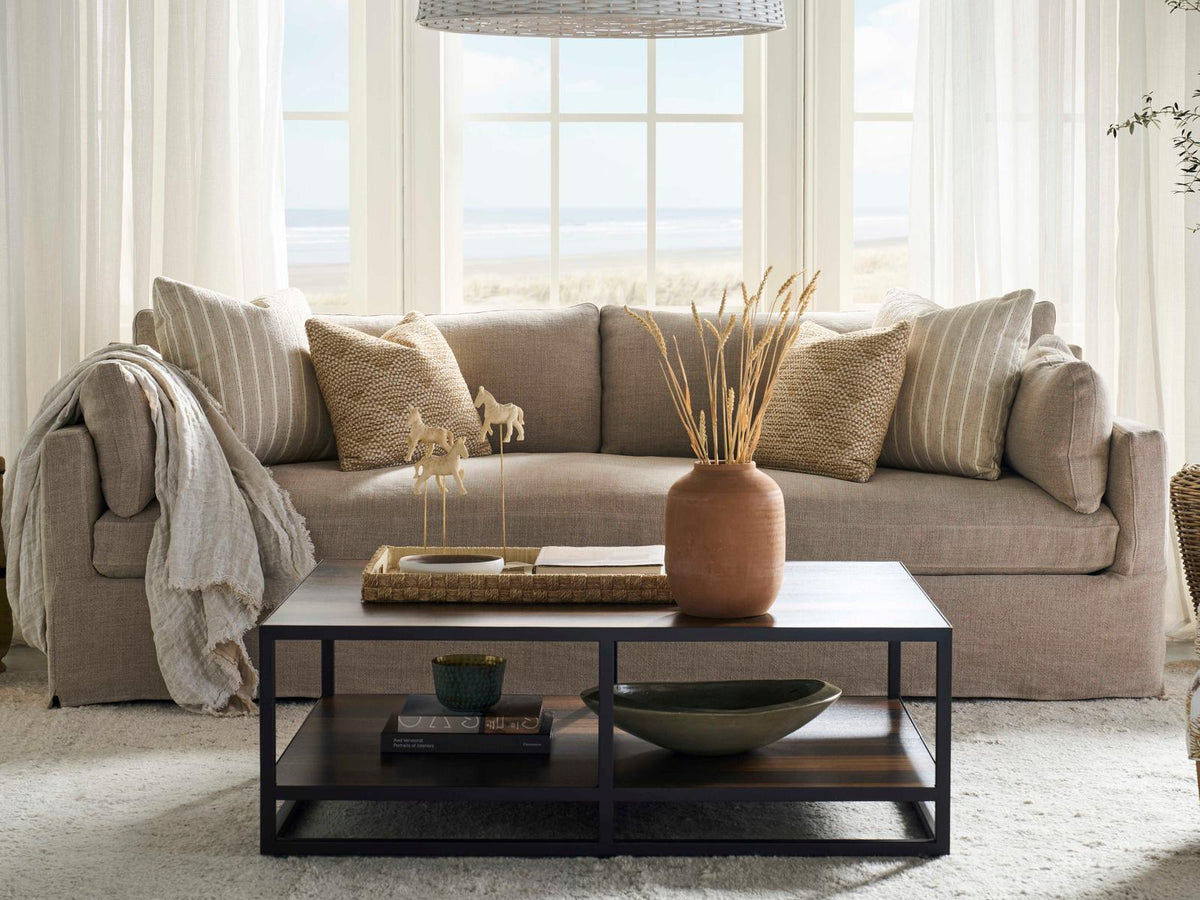 Sylvie Upholstered Slipcover Sofa with Bench Seat