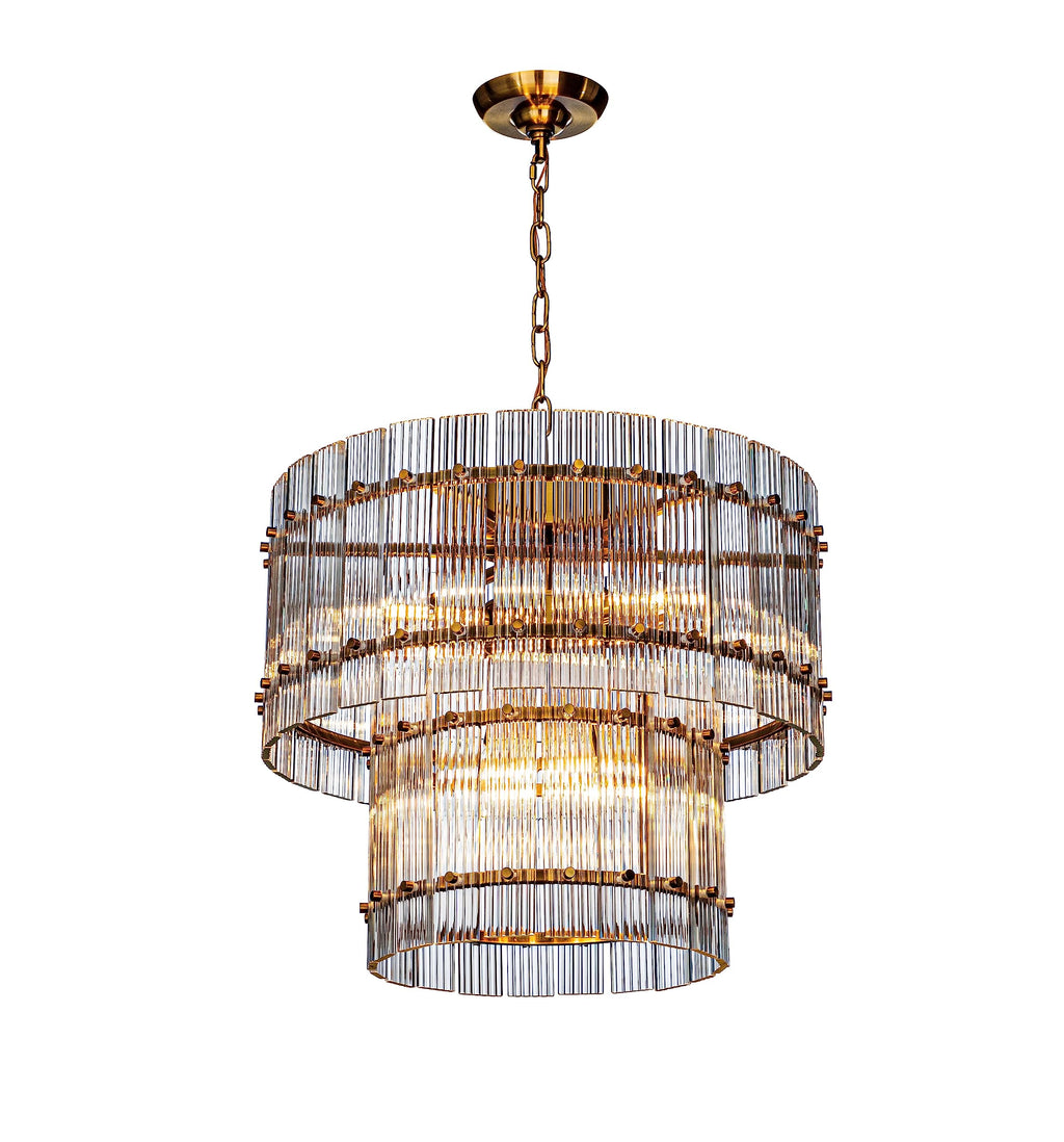 San  Modern 2-Tier Round Chandelier 22" For Living Room