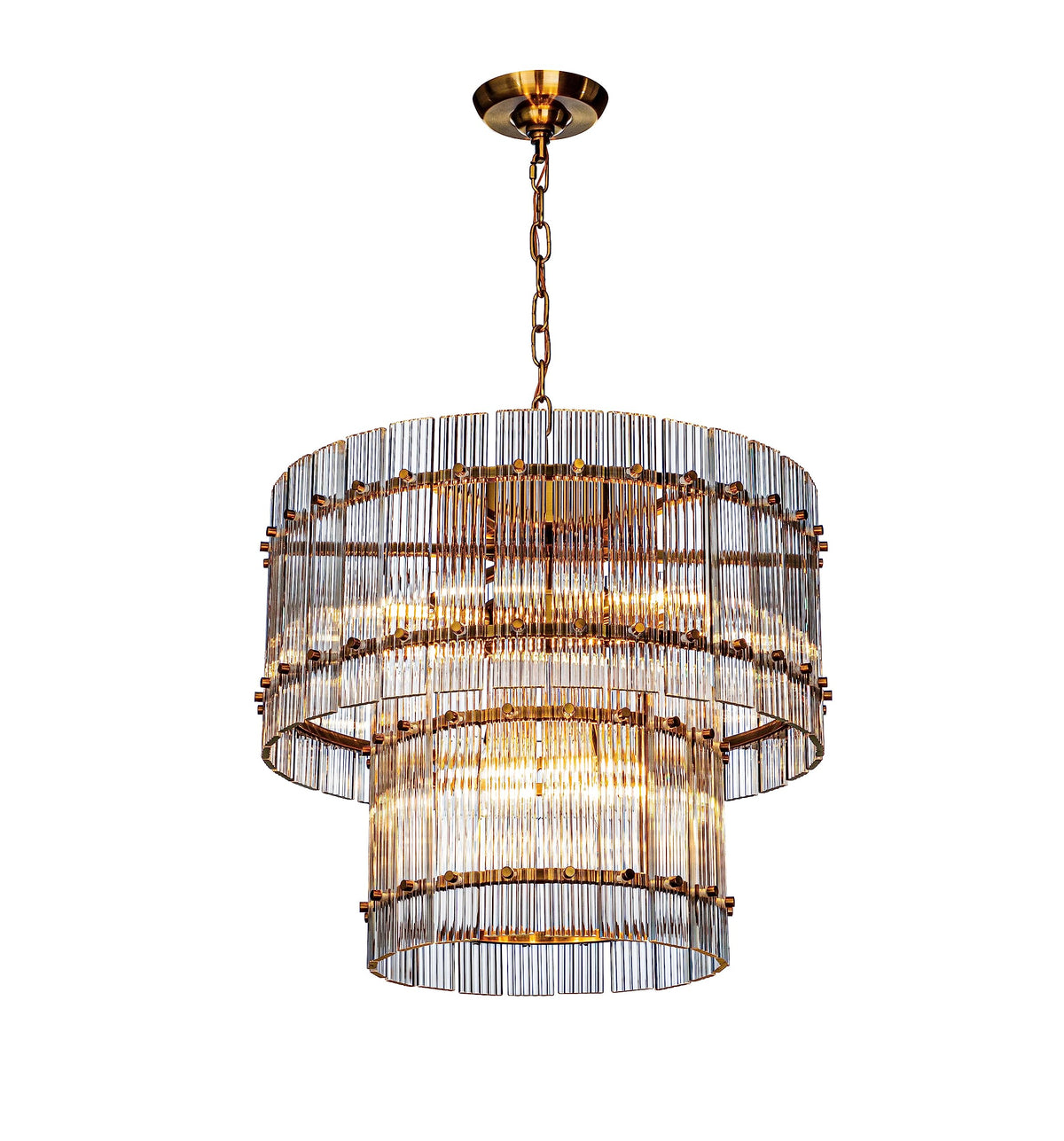 San  Modern 2-Tier Round Chandelier 22" For Living Room