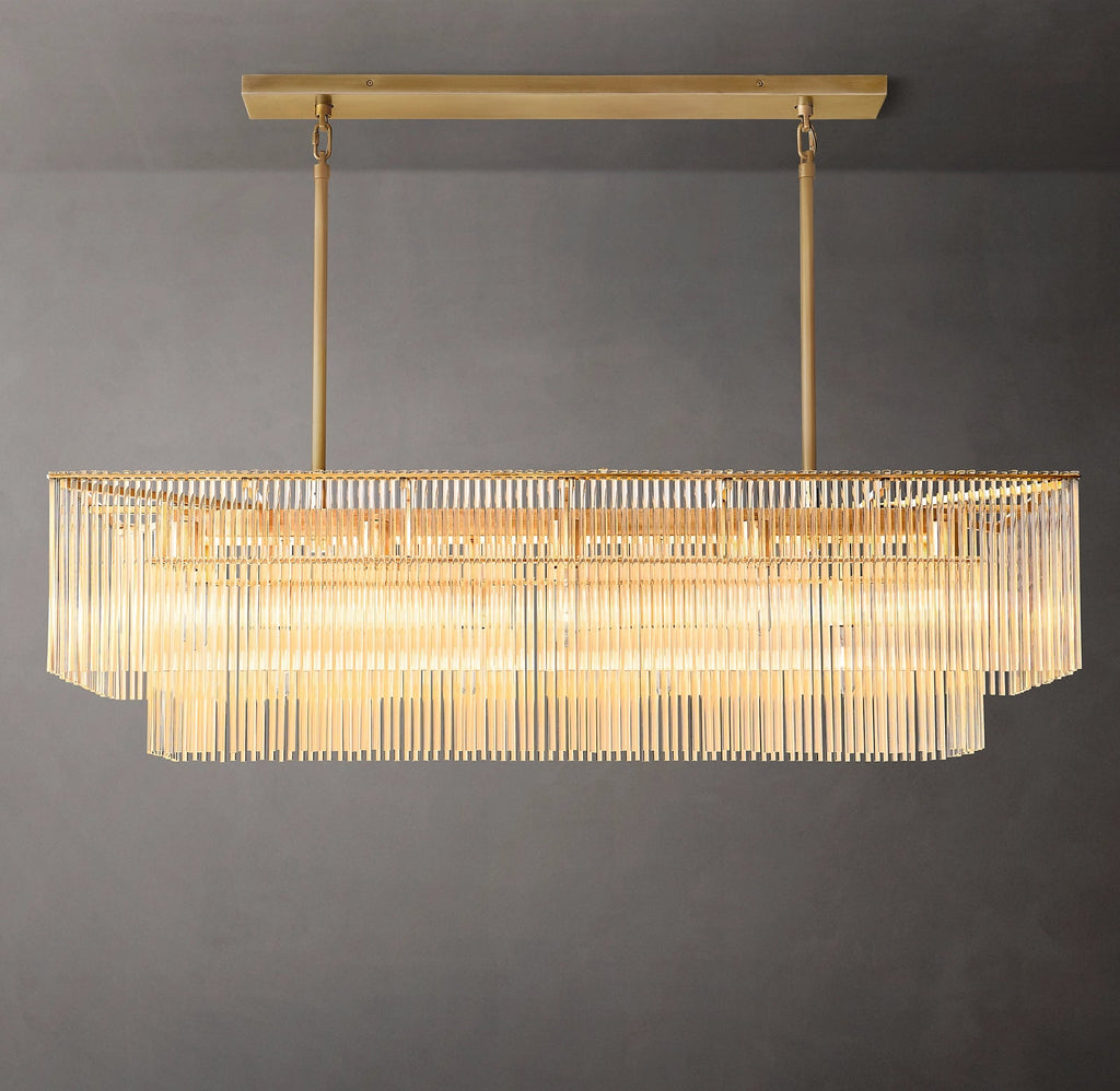 Amadeo K9 Glass 
 Rectangular Chandelier 54''