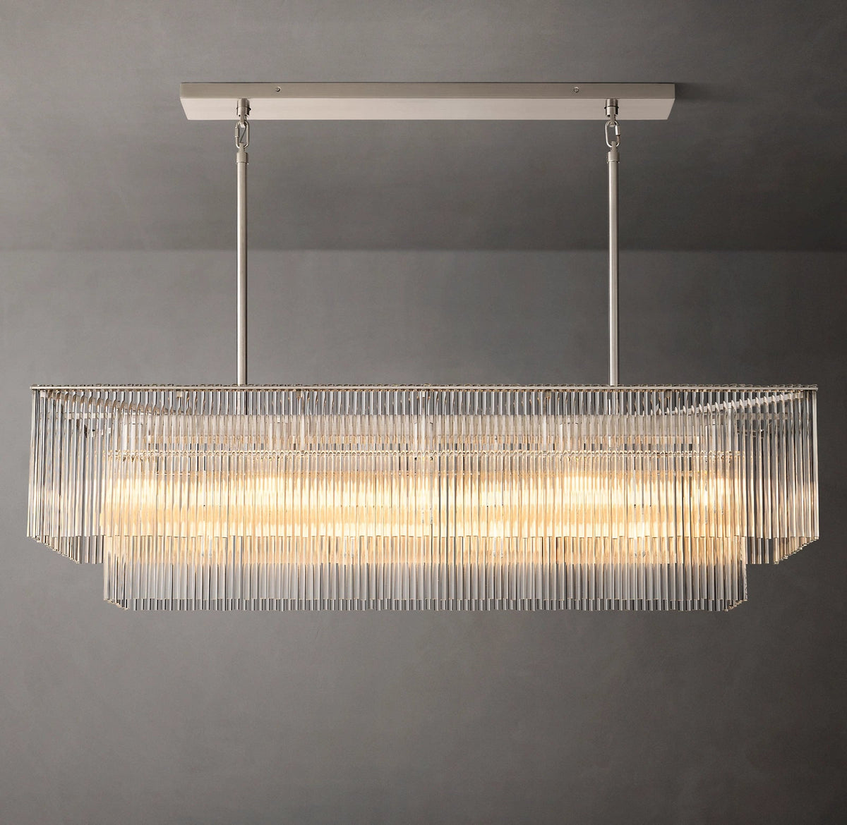 Amadeo K9 Glass 
 Rectangular Chandelier 54''
