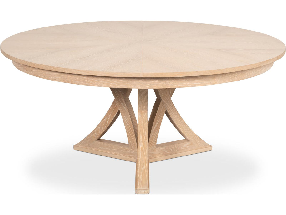 Casual Jupe Extendable Round Dining Table Bleached Oak