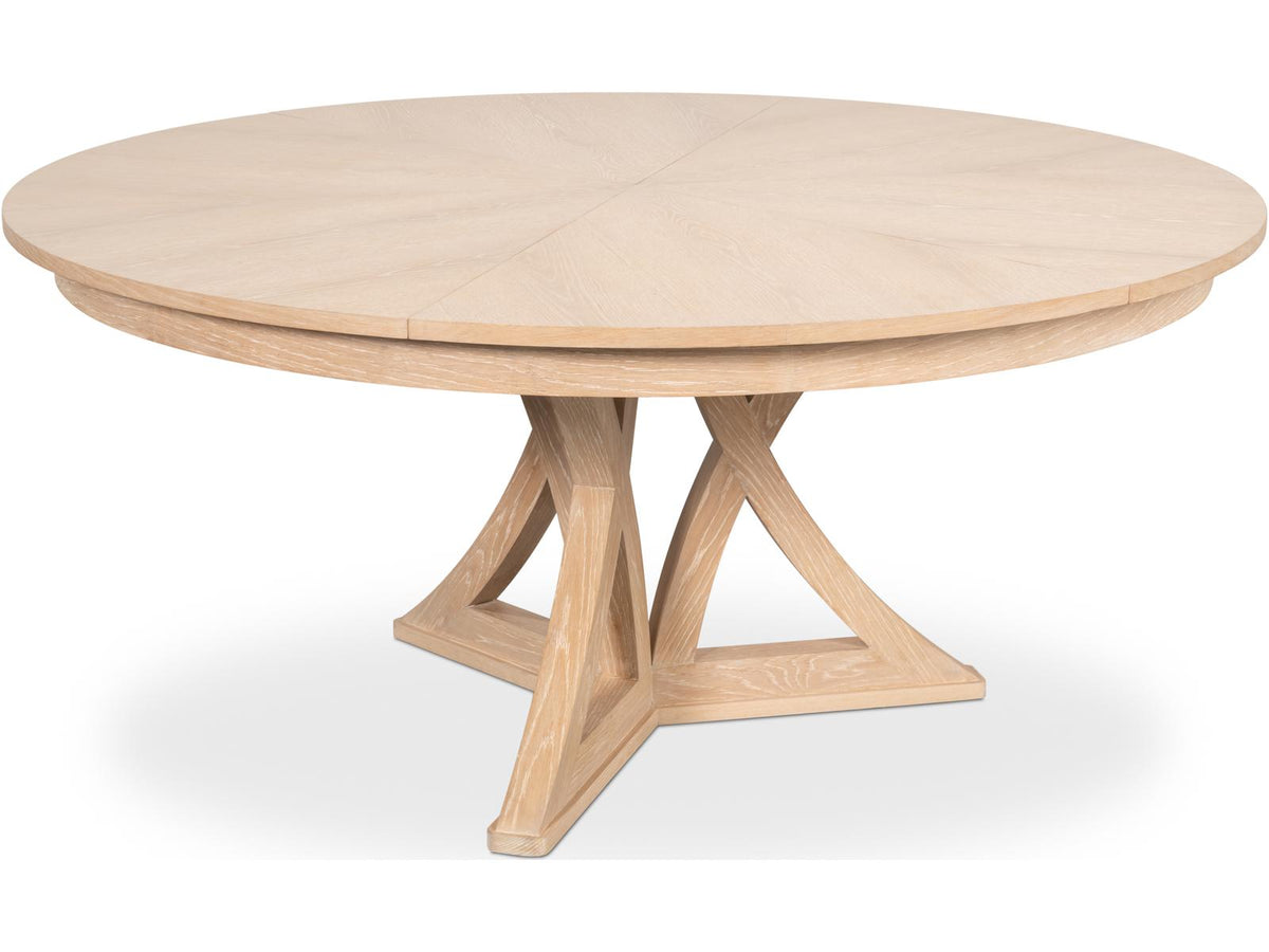 Casual Jupe Extendable Round Dining Table Bleached Oak