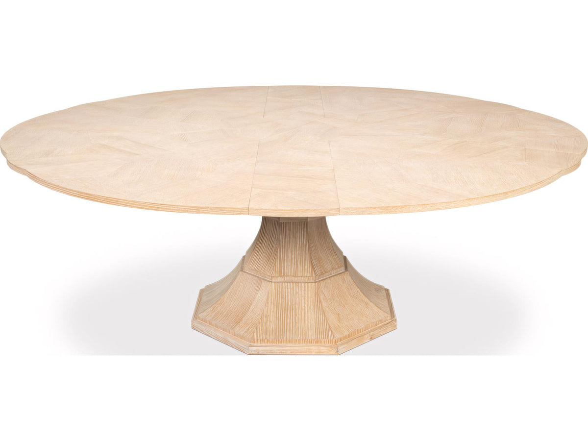 Jupe Round Extendable Dining Table in Bleached Oak