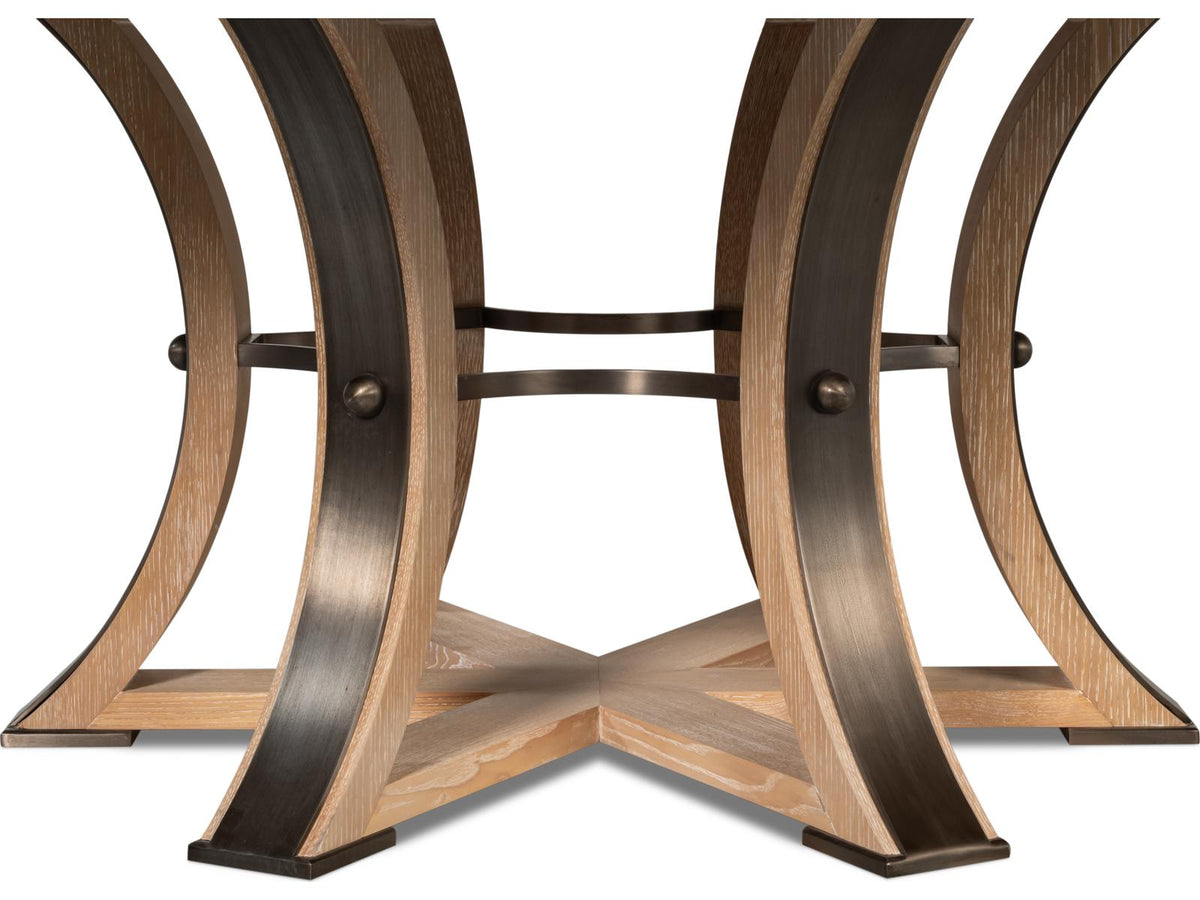 Jupe Round Extendable Dining Table in Bleached Oak