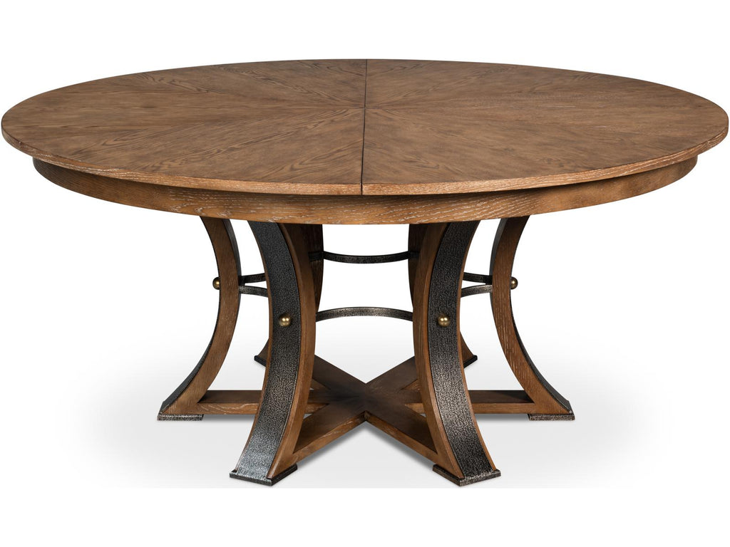 Tower Jupe Expandable Dining Table in Light Mink Finish