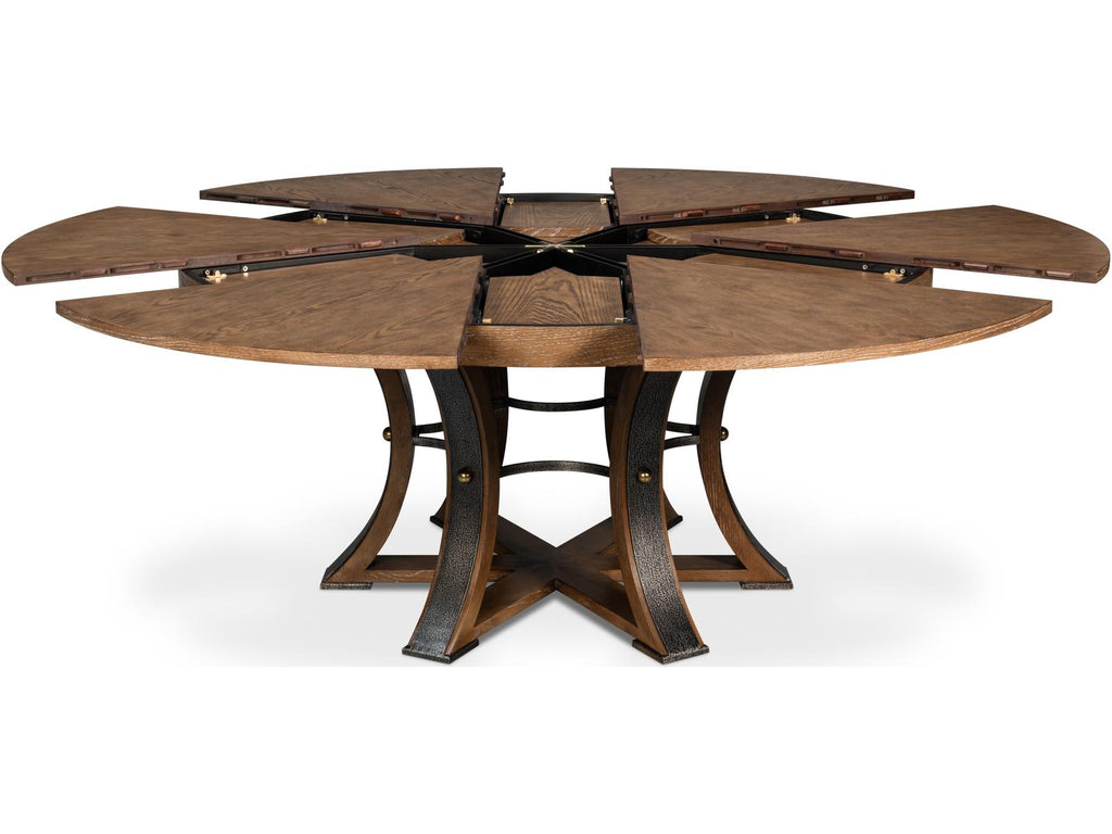 Tower Jupe Expandable Dining Table in Light Mink Finish