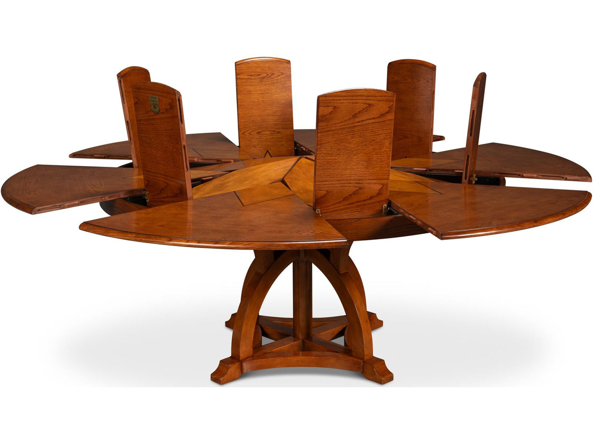 Austin Jupe Round Extendable Dining Table Walnut