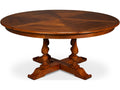Jupe Large Round Dining Table in Old World Walnut Finish