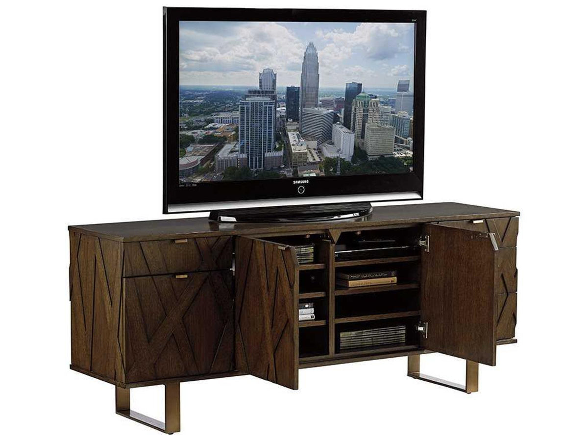 Cross Effect Ellison 74-Inch Media Console in Mocha Oak