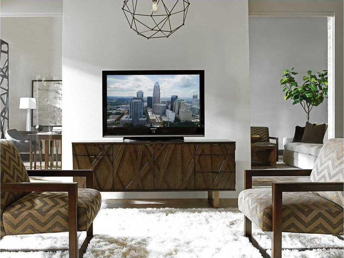 Cross Effect Ellison 74-Inch Media Console in Mocha Oak