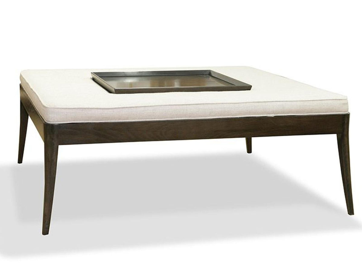 Lina Square Upholstered Coffee Table with Removable Tray