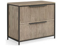Concord 2-Drawers Brown Ash Wood Nightstand