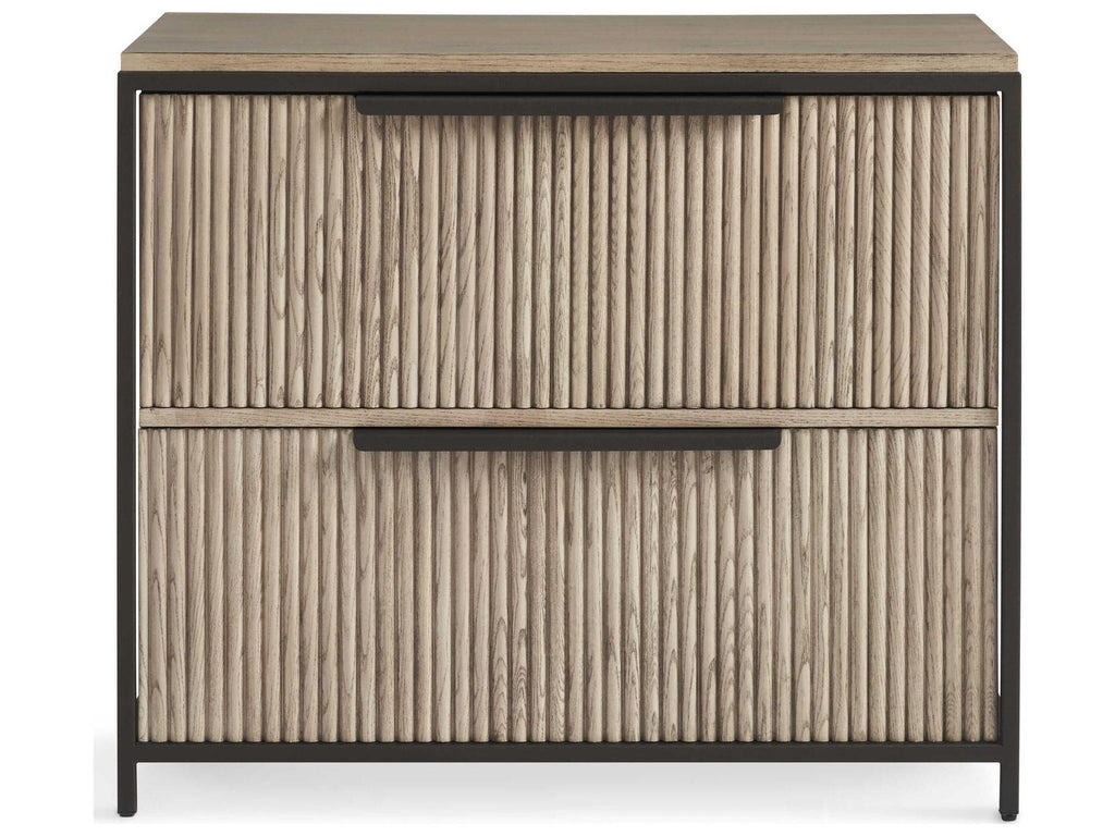 Concord 2-Drawers Brown Ash Wood Nightstand