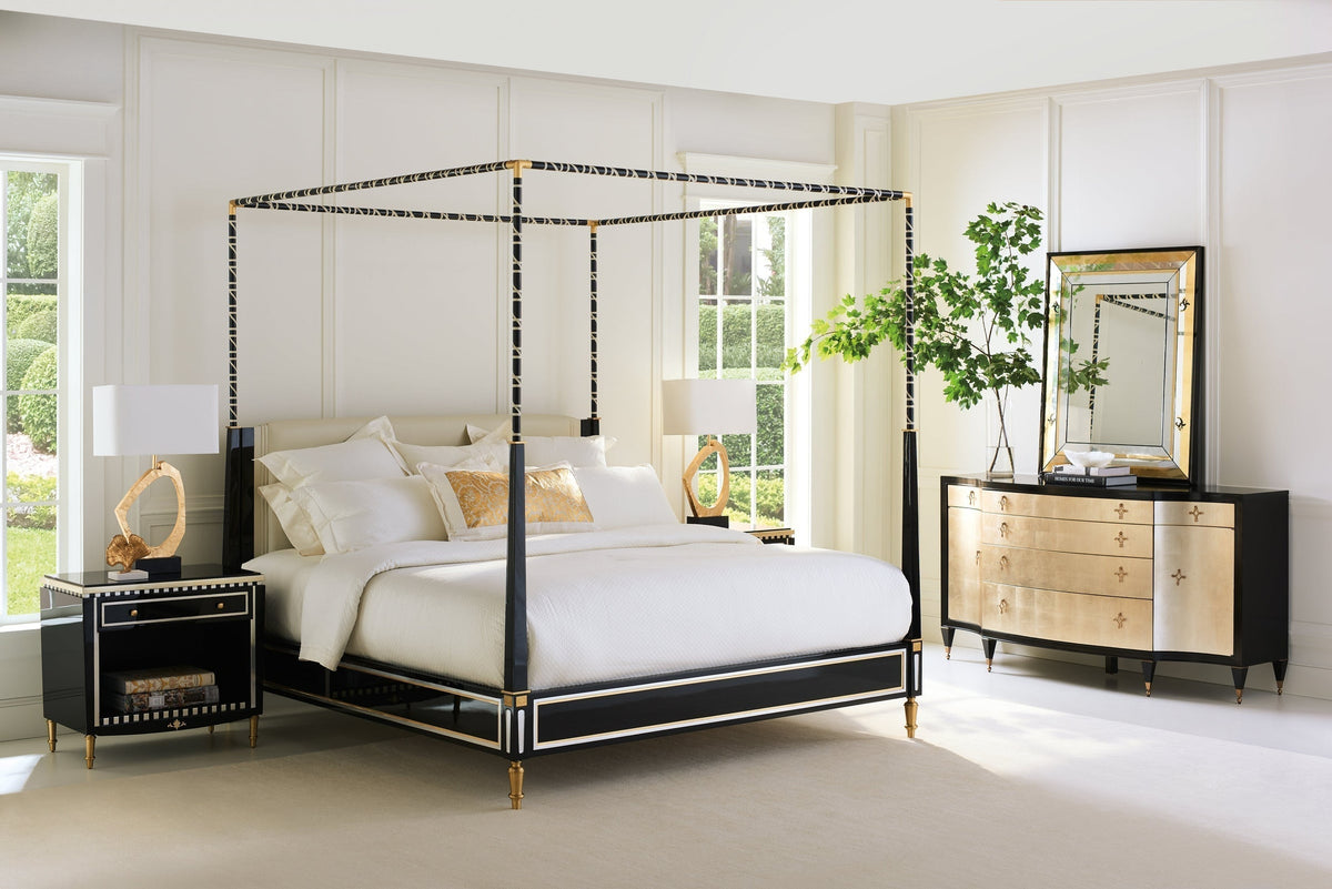 Caracole Promethean Couturier Canopy King Bed Clearance