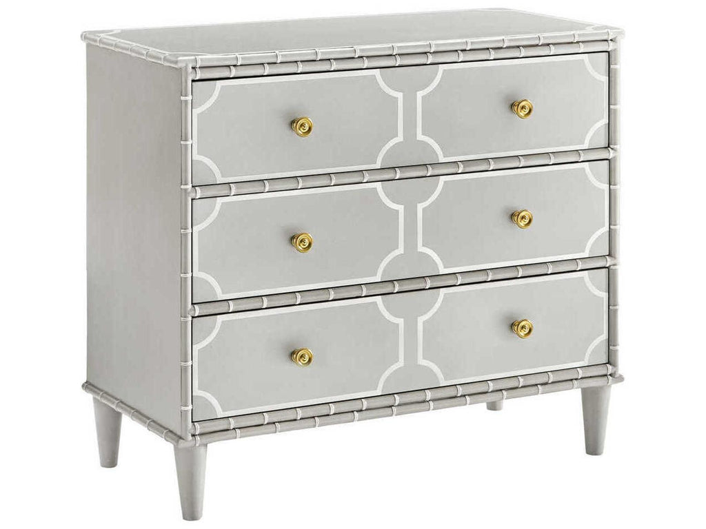 Greenwich 3-Drawer Nightstand in Truffle Gray with Brass Hardware
