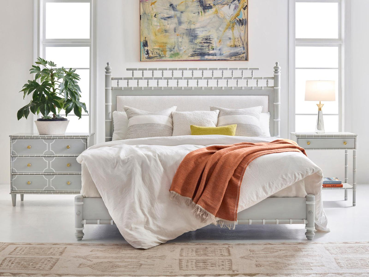 Greenwich King Upholstered Platform Bed in Gray