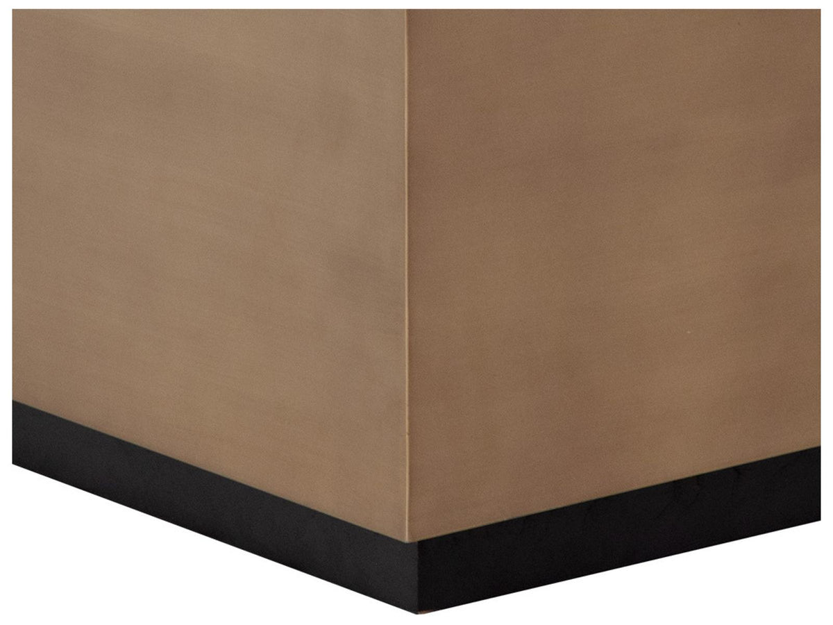 Shiloh Square Coffee Table with White Glass and Gold Stainless Steel
