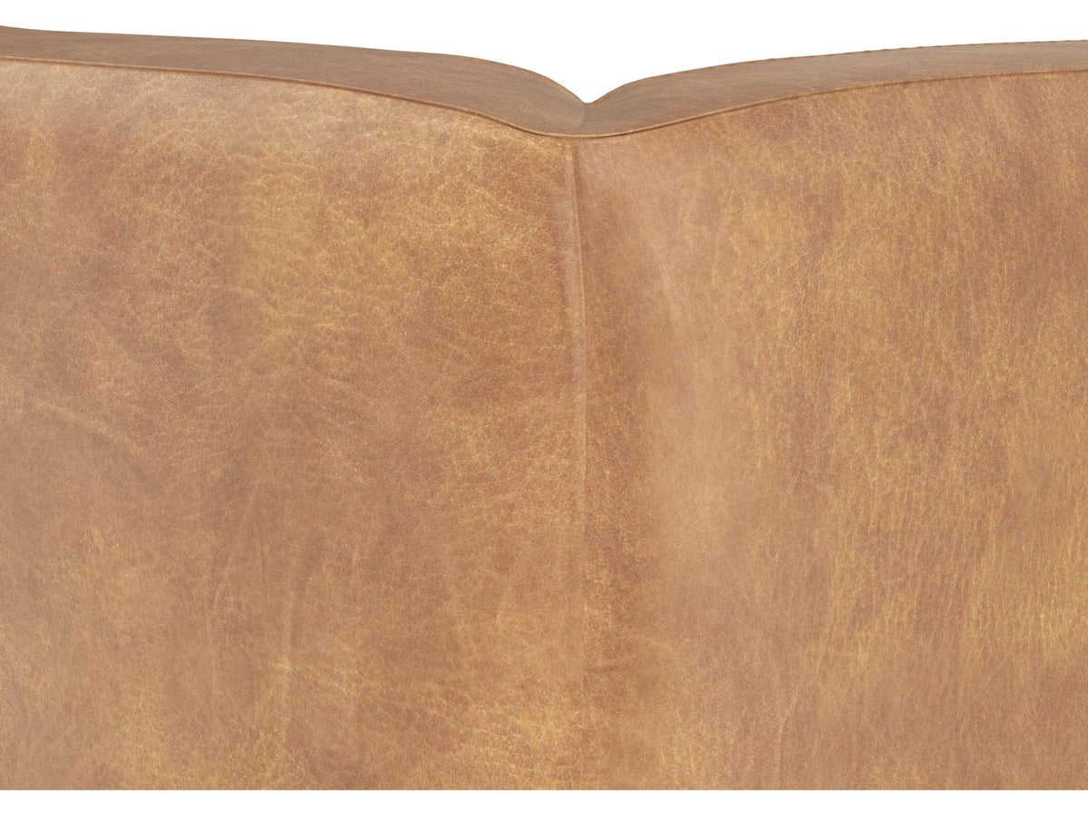 Brandi Camel Leather Brown Upholstered Sofa