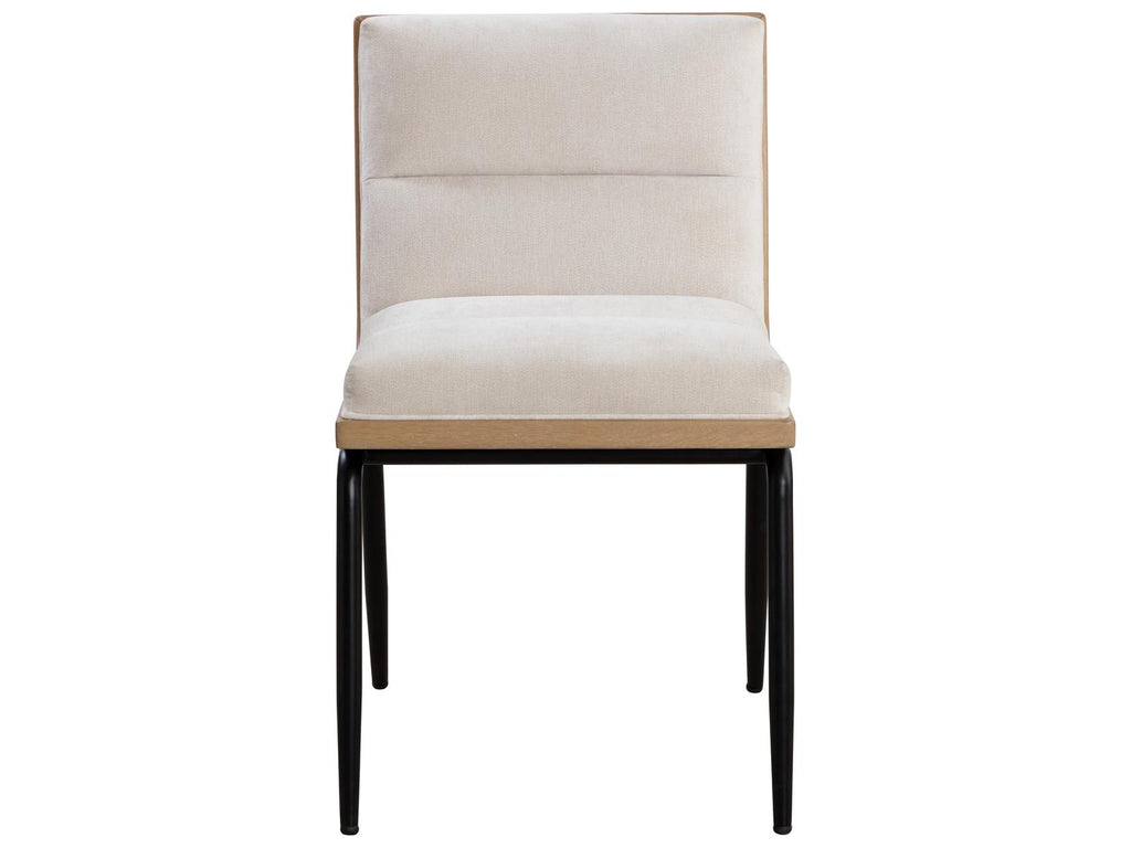 Abilene Upholstered Dining Side Chair in Polo Club Muslin with Matte Black Legs