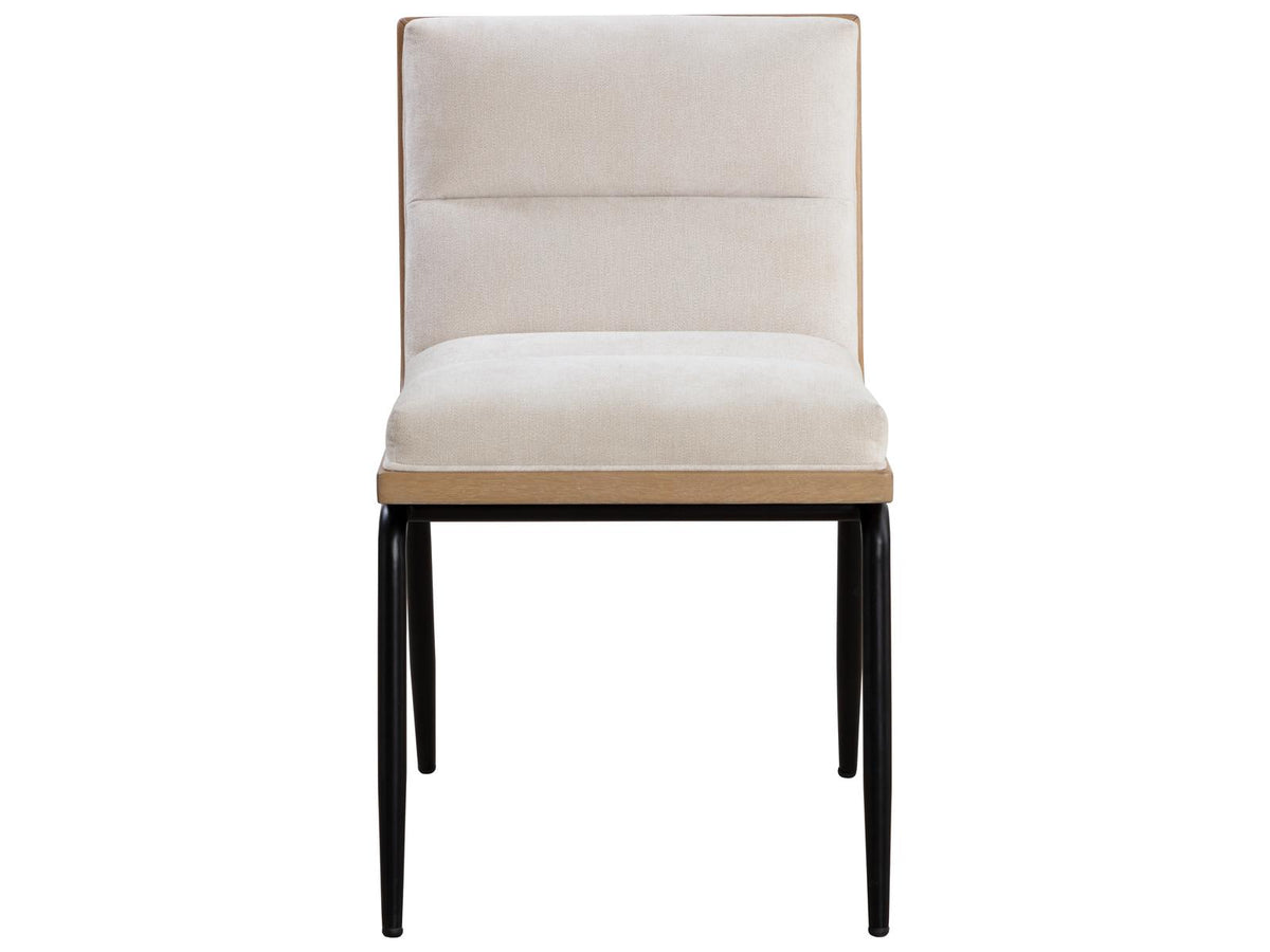 Abilene Upholstered Dining Side Chair in Polo Club Muslin with Matte Black Legs