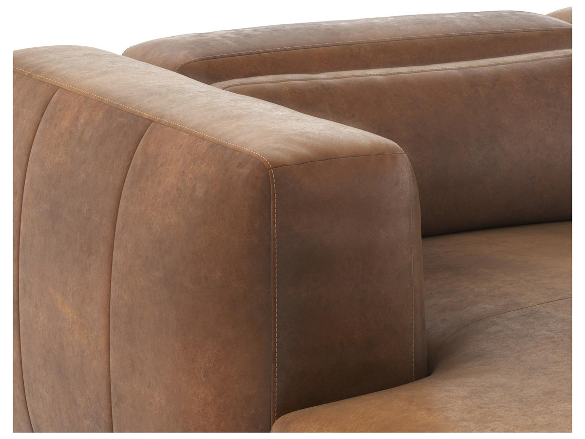 Beau 3-Seat Left Chaise Sectional Sofa in Lucia Tobacco Leather