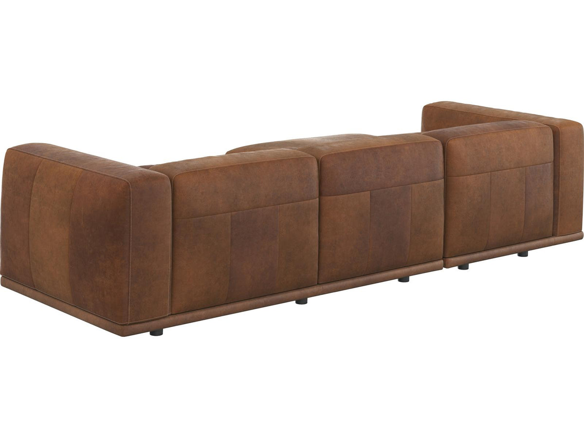 Beau 3-Seat Left Chaise Sectional Sofa in Lucia Tobacco Leather