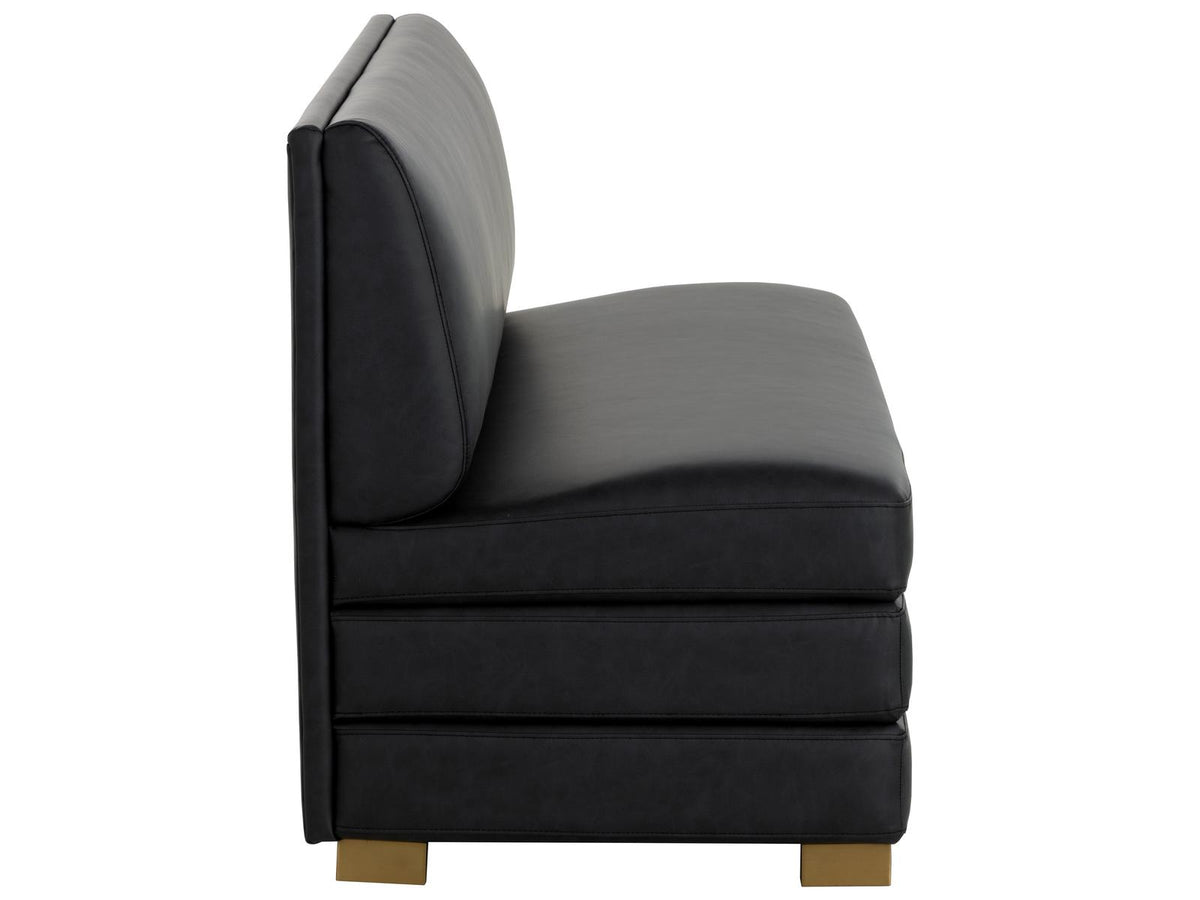 Radcliff Black Faux Leather Armless Dining Chair