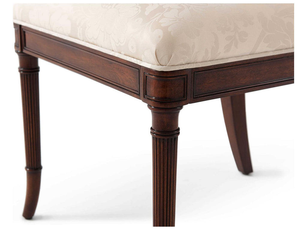 English Cabinet Maker Mahogany Wood Brown Upholstered Side Dining Chair