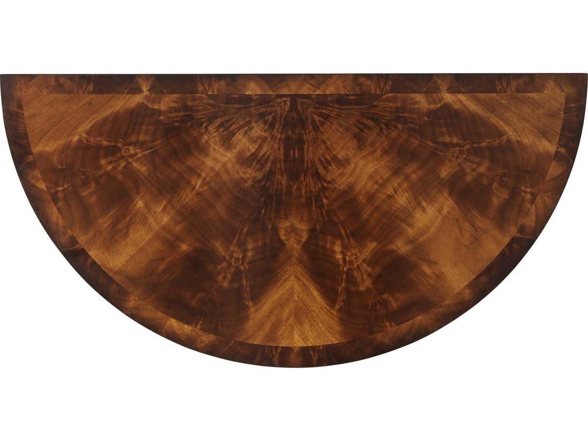 Beauty of Leaves Bowfront Console Table in Mahogany and Gilt