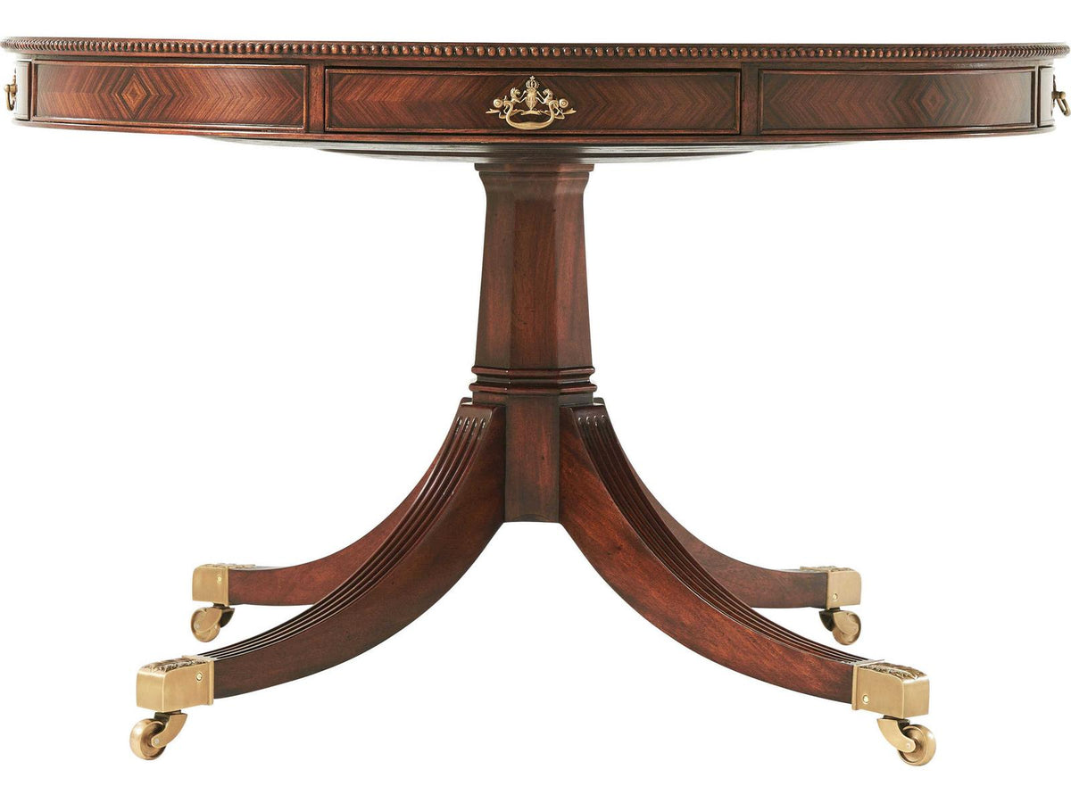Lavinia's Supper Party 48-Inch Round Dining Table in Rosewood and Pollard Banded Veneer