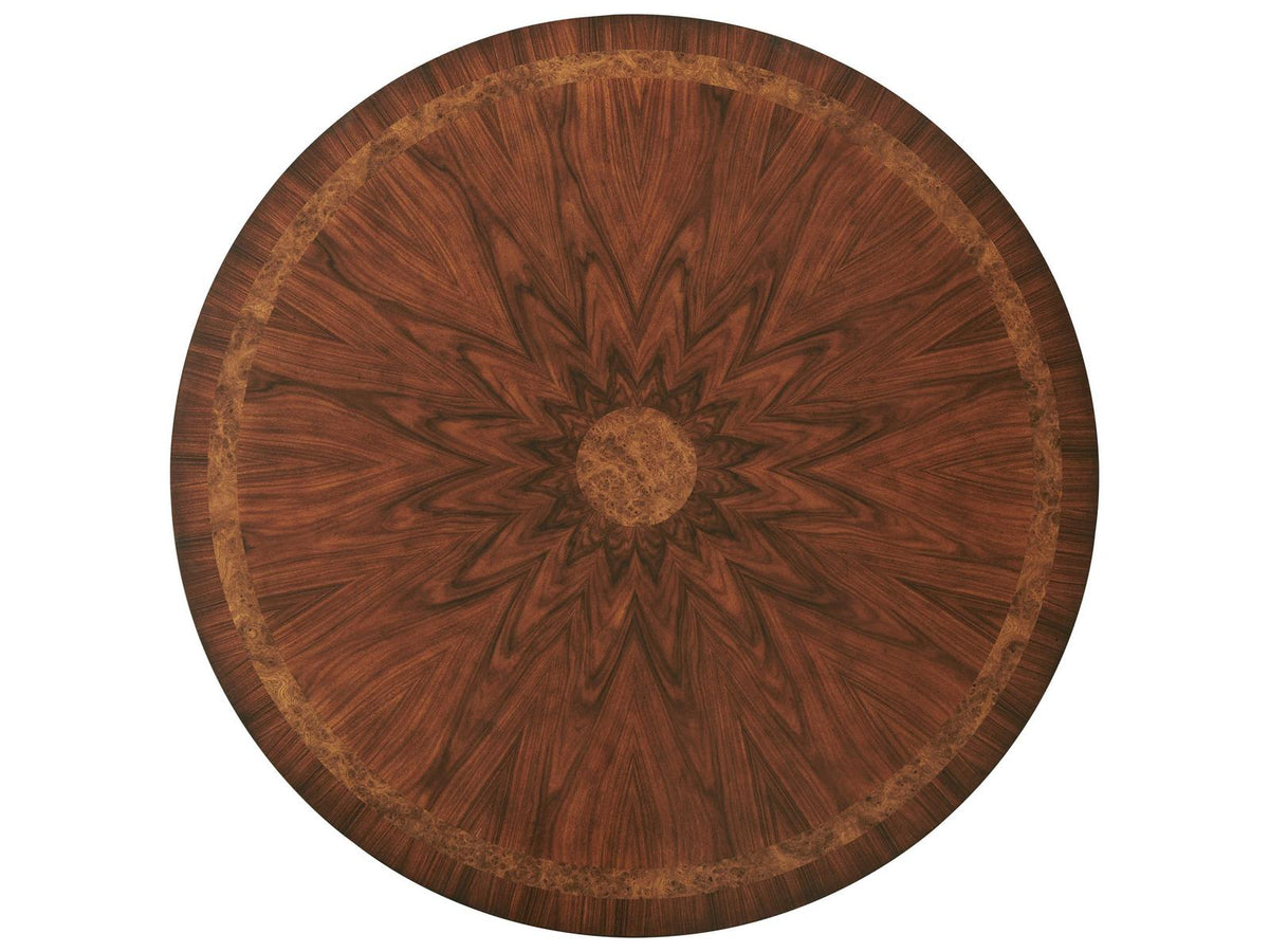 Lavinia's Supper Party 48-Inch Round Dining Table in Rosewood and Pollard Banded Veneer