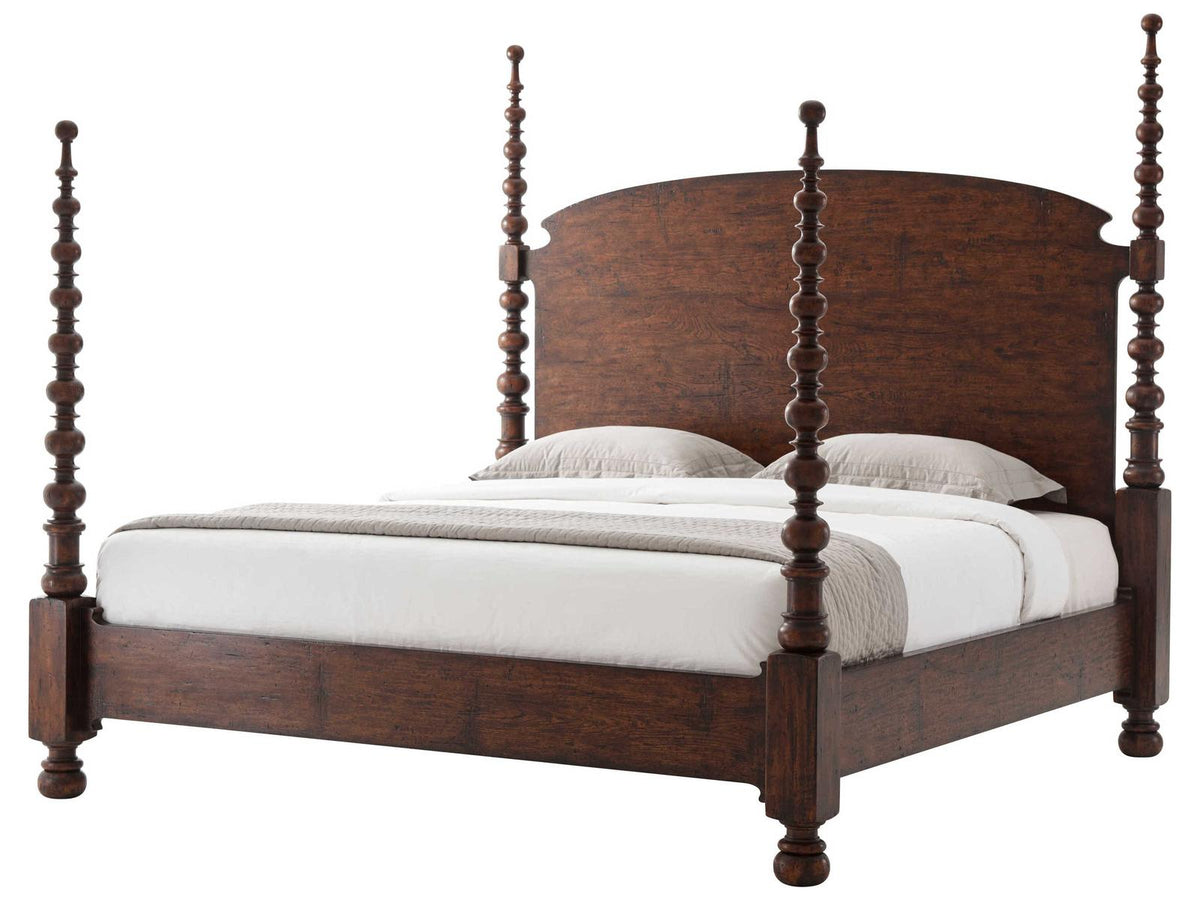 Naseby Althorp Victory Oak King Tester Bed with Arched Headboard