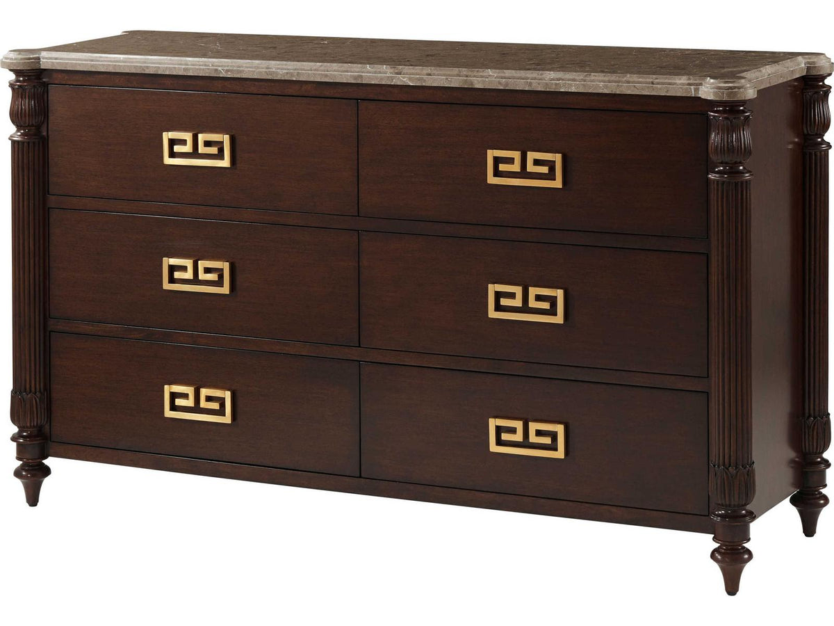 Alexa Hampton Duane Marble Commode with Gray Marble Top