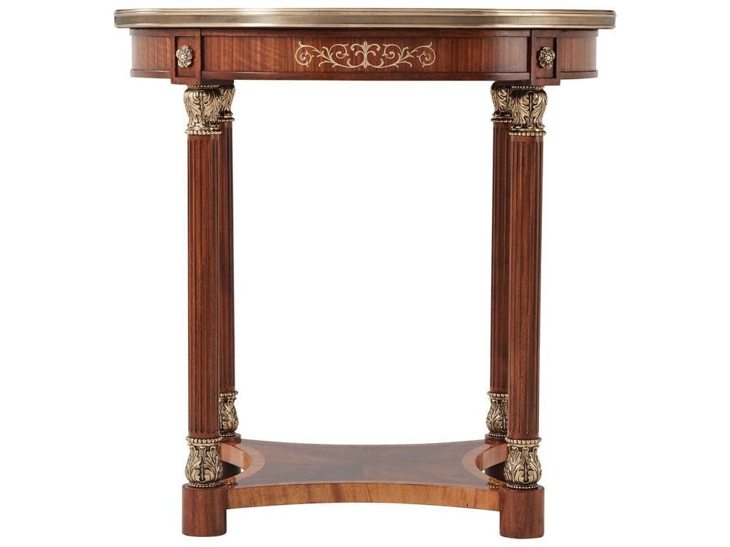 Stephen Church Paulette Oval Side Table II Mahogany Etimoe Veneer
