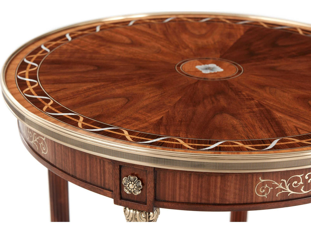 Stephen Church Paulette Oval Side Table II Mahogany Etimoe Veneer