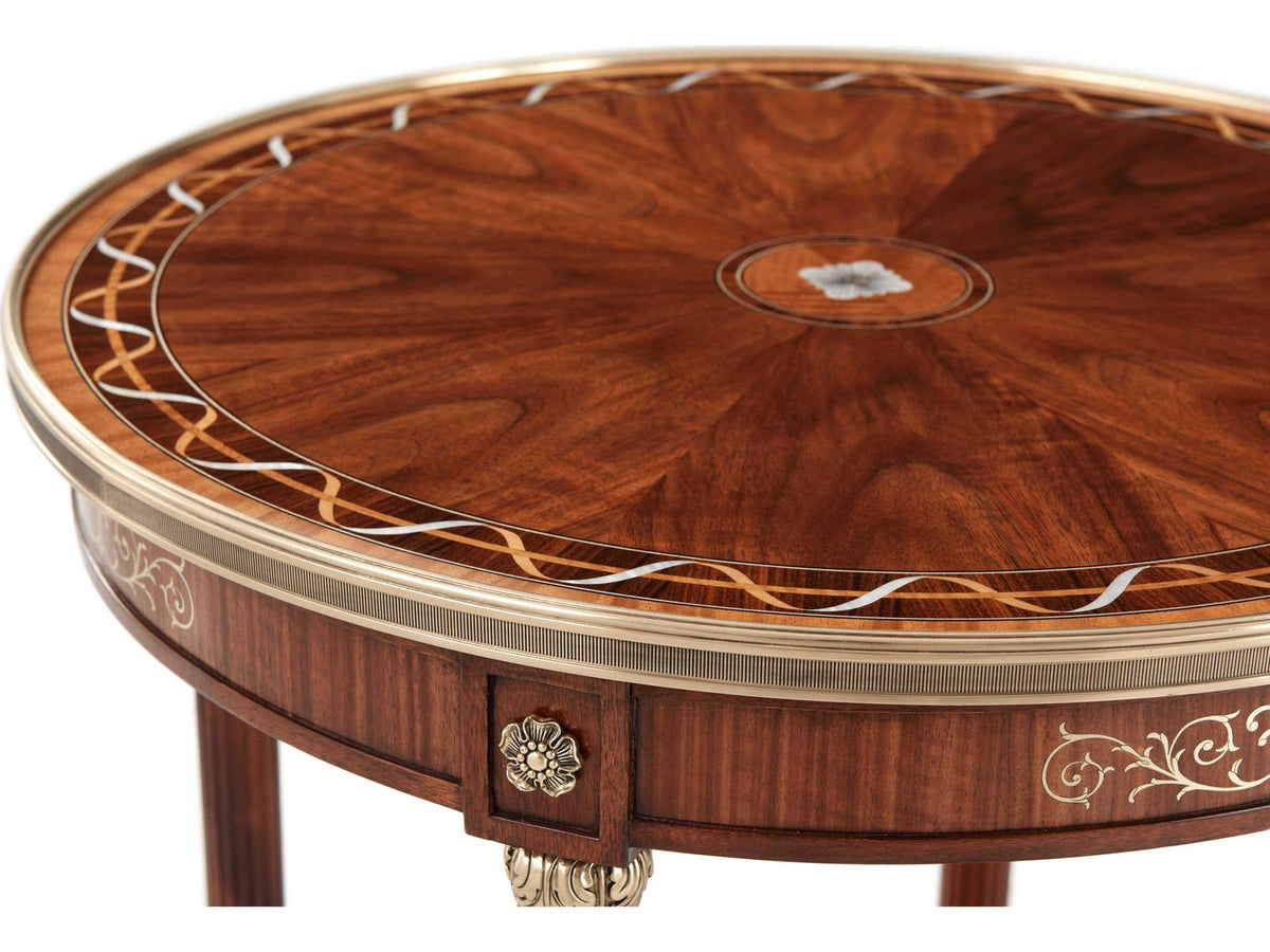Stephen Church Paulette Oval Side Table II Mahogany Etimoe Veneer