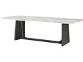 Repose 10-Seat Rectangular Dining Table with Gan Eden Quartz Top and Charcoal Oak Base