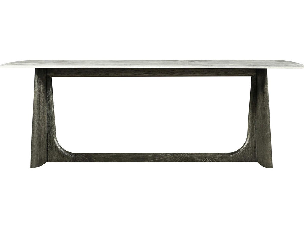 Repose 10-Seat Rectangular Dining Table with Gan Eden Quartz Top and Charcoal Oak Base