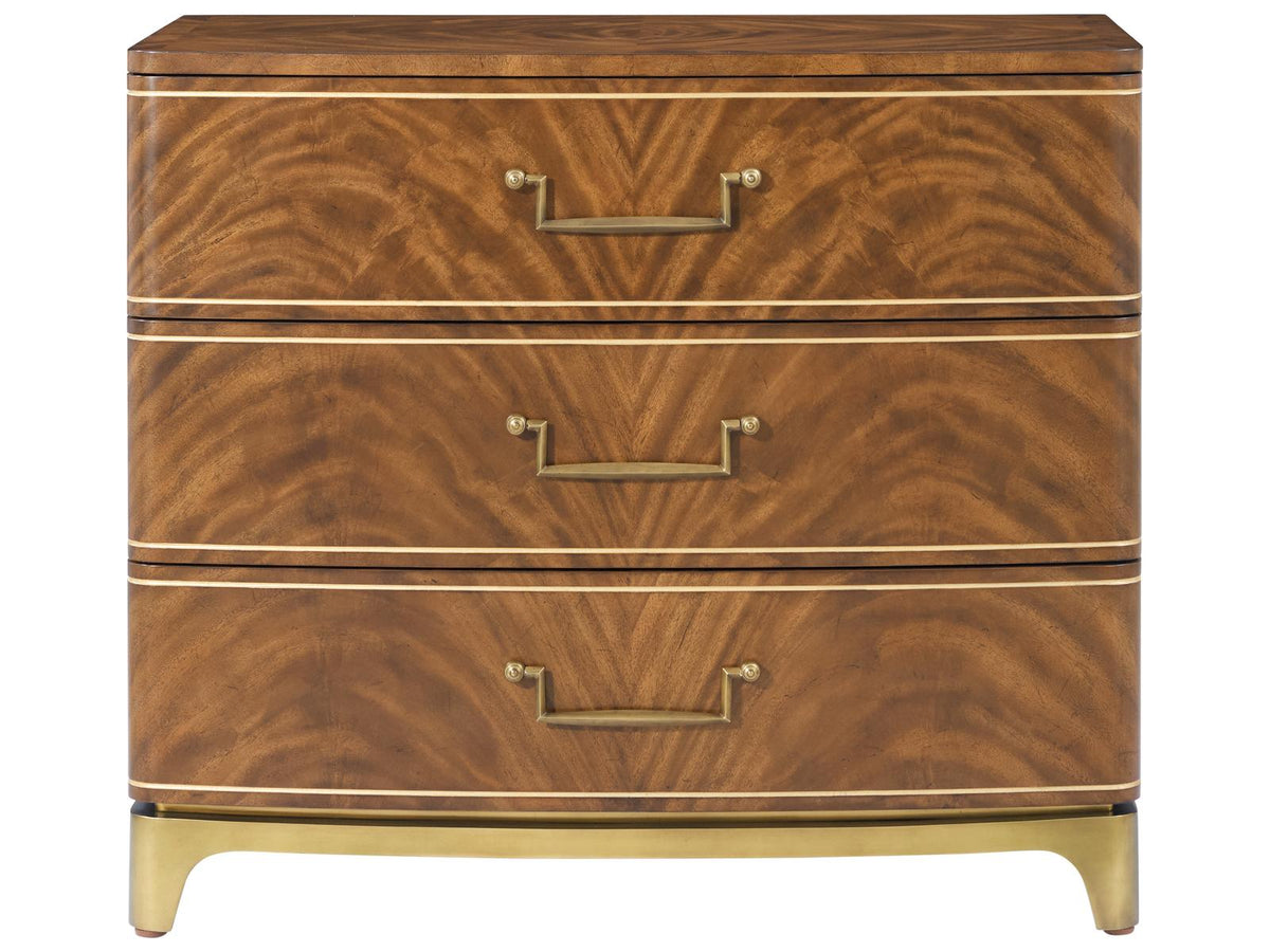 Spencer London Burl Nightstand in Edwardian Brown and 18K Gold