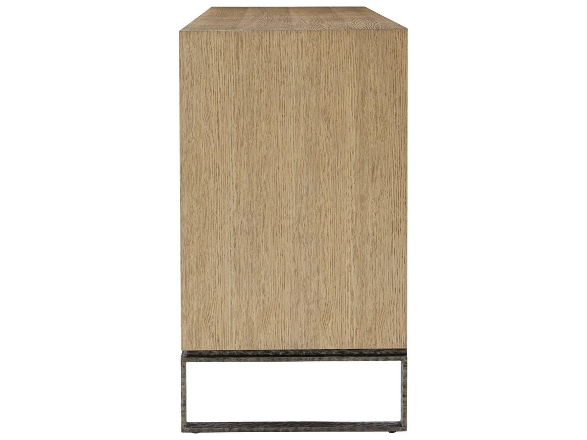 Essence Blonde Oak Media Cabinet with Aluminum Sled Base