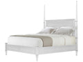 Spencer London White Solid Wood California King Poster Bed
