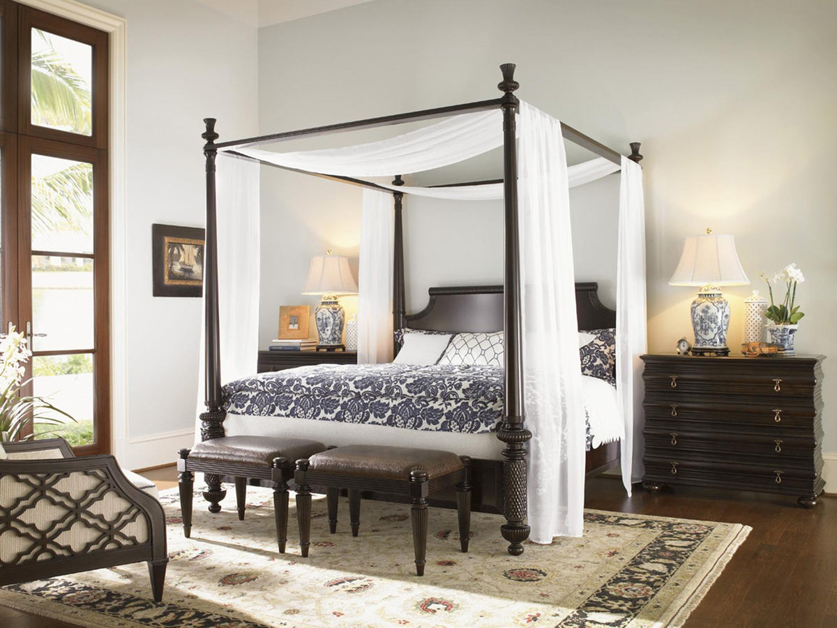 Royal Kahala Diamond Head King Canopy Bed in Kona Finish
