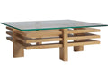 Calcutta Square Coffee Table Wood and Glass