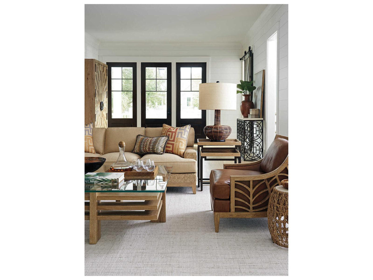Los Altos Ackermann Console Table with Travertine Top and Aged Bronze Base
